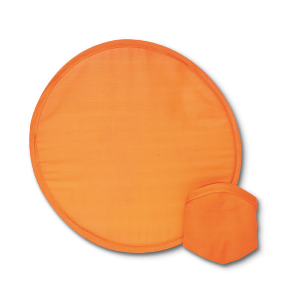 Foldable frisbee in pouch