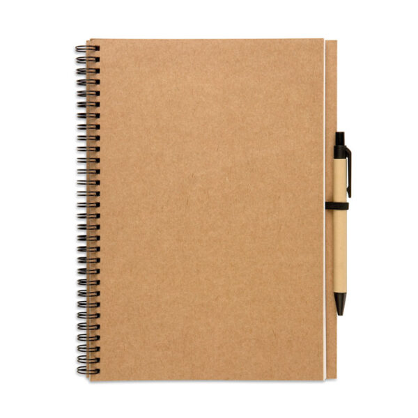 Recycled notebook with pen