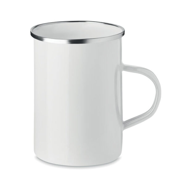 Metal mug with enamel layer