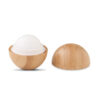 Lip balm in round bamboo case