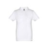 THC ADAM KIDS WH II. Kids short-sleeved 100% cotton piqué polo shirt unisex). White