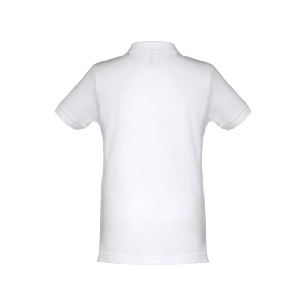 THC ADAM KIDS WH II. Kids short-sleeved 100% cotton piqué polo shirt unisex). White