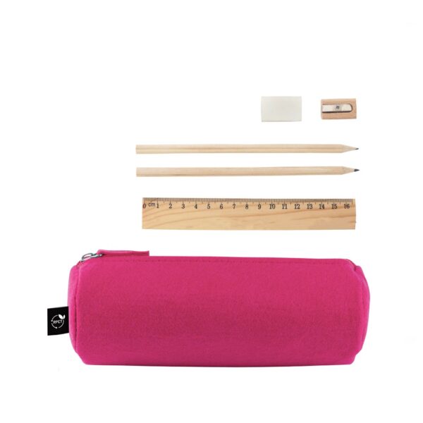 11196_102 NOMAD. Multi-purpose case in recycled felt (100% rPET) with ruler, pencils, rubber and sharpener