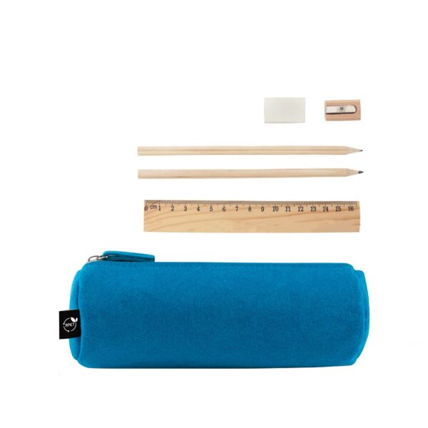 11196_124 NOMAD. Multi-purpose case in recycled felt (100% rPET) with ruler, pencils, rubber and sharpener