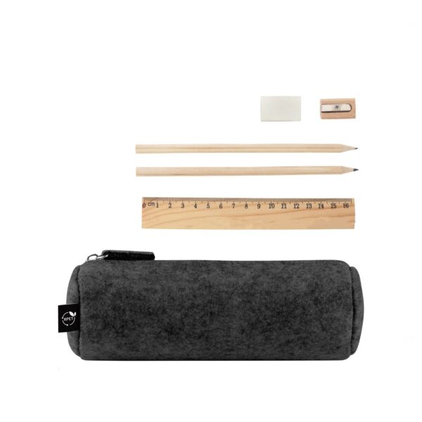 11196_133 NOMAD. Multi-purpose case in recycled felt (100% rPET) with ruler, pencils, rubber and sharpener