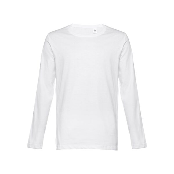 30123_106 THC BUCHAREST WH. Men's long-sleeved tubular cotton T-shirt