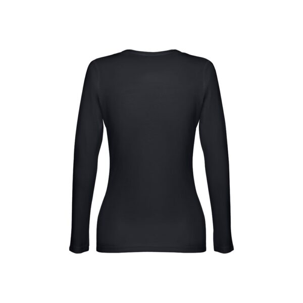 THC BUCHAREST WOMEN. Long-sleeved scoop neck fitted T-shirt for women. 100% carded cotton