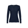 THC BUCHAREST WOMEN. Long-sleeved scoop neck fitted T-shirt for women. 100% carded cotton