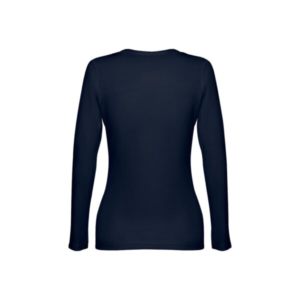 THC BUCHAREST WOMEN. Long-sleeved scoop neck fitted T-shirt for women. 100% carded cotton