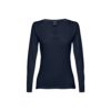 THC BUCHAREST WOMEN. Long-sleeved scoop neck fitted T-shirt for women. 100% carded cotton