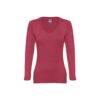 THC BUCHAREST WOMEN. Long-sleeved scoop neck fitted T-shirt for women. 100% carded cotton