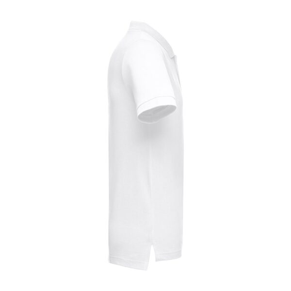 THC ADAM WH. Men's short-sleeved cotton piqué polo shirt. White