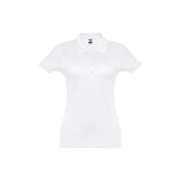 THC EVE WH. Short-sleeved fitted polo for women in 100% cotton