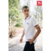 THC ROME WH. Men's Polo Shirt with contrast colour trim and buttons. White