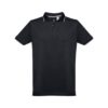 30137_103 THC ROME. Men's Polo Shirt with contrast colour trim and buttons