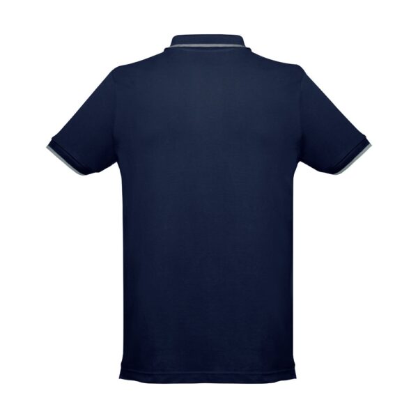 30137_104-b THC ROME. Men's Polo Shirt with contrast colour trim and buttons