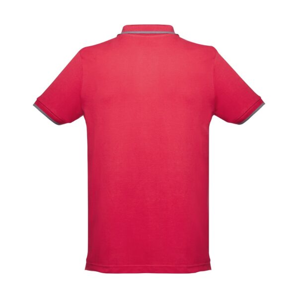 30137_105-b THC ROME. Men's Polo Shirt with contrast colour trim and buttons