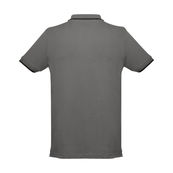 30137_113-b THC ROME. Men's Polo Shirt with contrast colour trim and buttons