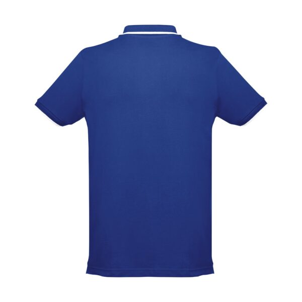 30137_114-b THC ROME. Men's Polo Shirt with contrast colour trim and buttons