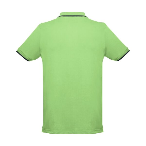 30137_119-b THC ROME. Men's Polo Shirt with contrast colour trim and buttons