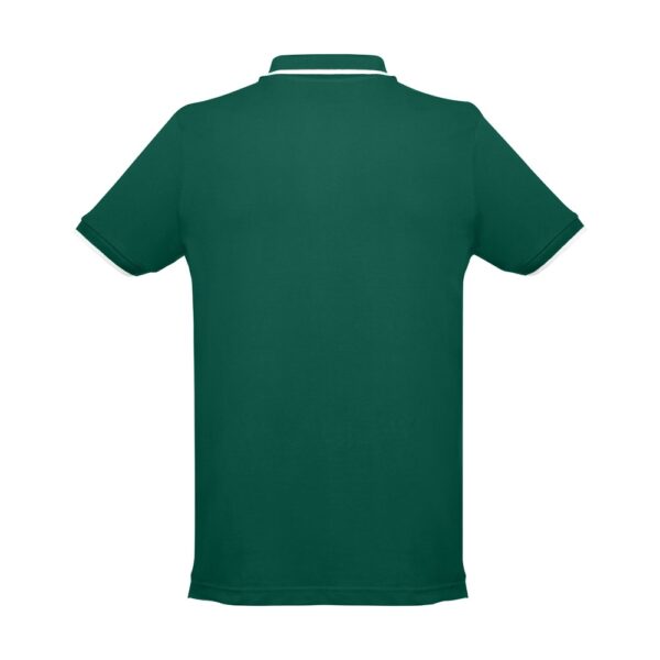 30137_129-b THC ROME. Men's Polo Shirt with contrast colour trim and buttons