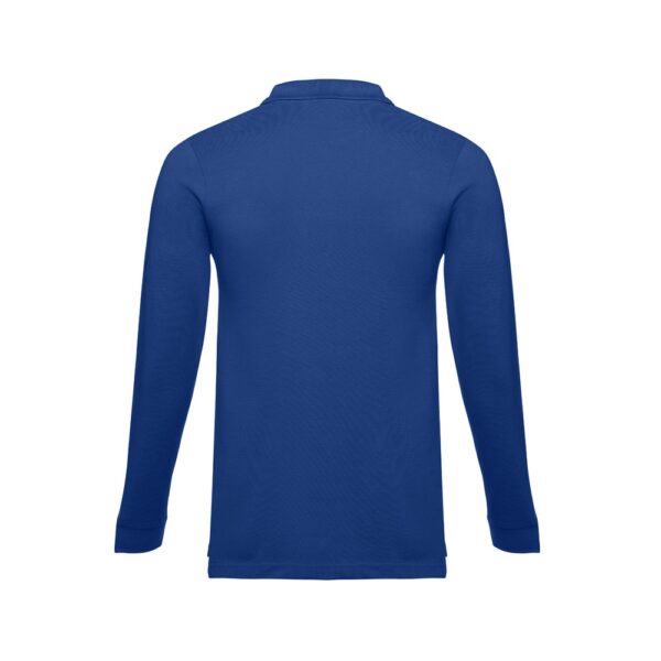 THC BERN. Men's long-sleeved 100% cotton piqué polo shirt with removable label