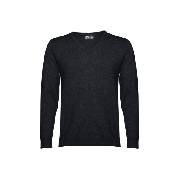 30149_103 THC MILAN. Men's V-neck pullover in cotton and polyamide