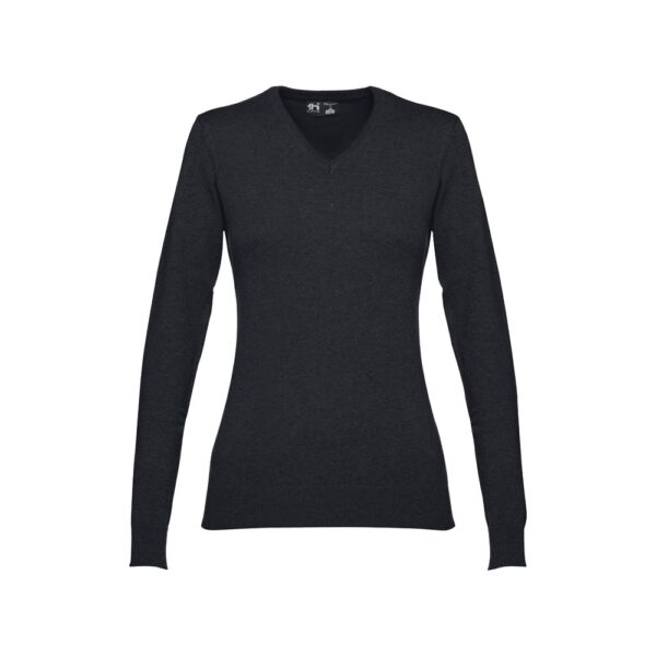 30150_103 THC MILAN WOMEN. V-neck pullover for women in cotton and polyamide