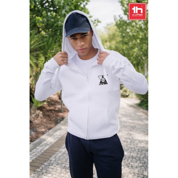 THC AMSTERDAM. Men's hoodie in cotton and polyester with full zip