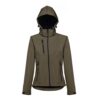 THC ZAGREB WOMEN. Women's softshell jacket with detachable hood and rounded back hem