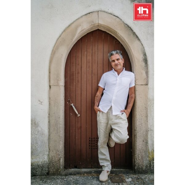 THC LONDON WH. Men's short-sleeved oxford shirt. White