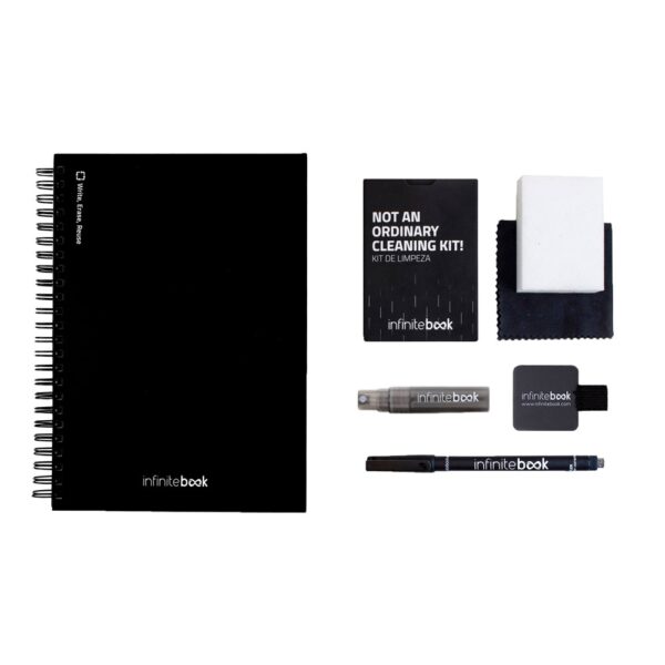 STARTER KIT INFINITEBOOK A5. Set includes an A5 "Infinitebook", cleaning kit, marker and marker holder