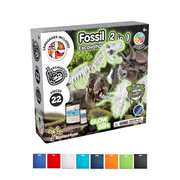 2 in 1 Fossil Excavation Kit IV. Educational game supplied with a non-woven gift bag (80 g/m²)