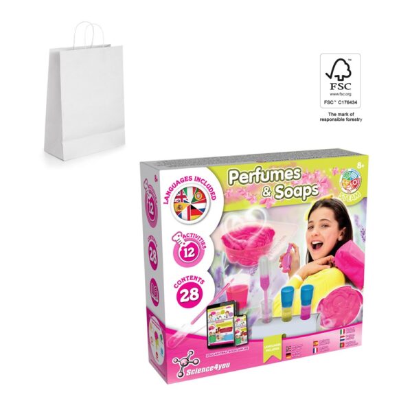 Perfume & Soap Factory Kit II. Educational game supplied with a kraft paper gift bag (90 g/m²), made from FSC™ certified material and other controlled materials