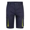 VL HEMERA. Two-tone, multi-pocket stretch Bermuda shorts (240g/m²), in cotton (46%), EME (38%) and polyester (16%)