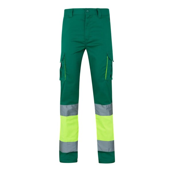 36021_209 VL ZEUS LARGE. Two-tone, multi-pocket stretch trousers (240g/m²), in cotton (46%), EME (38%) and polyester (16%)