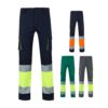36021_set VL ZEUS LARGE. Two-tone, multi-pocket stretch trousers (240g/m²), in cotton (46%), EME (38%) and polyester (16%)