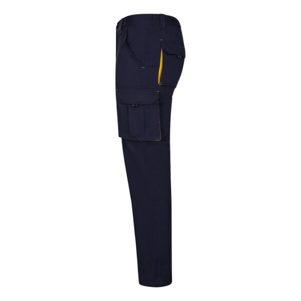 VL FIDES. Two-tone, multi-pocket stretch trousers (240g/m²), in cotton (46%), EME (38%) and polyester (16%)