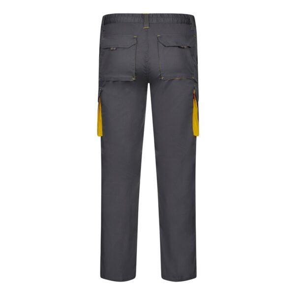 VL FIDES. Two-tone, multi-pocket stretch trousers (240g/m²), in cotton (46%), EME (38%) and polyester (16%)