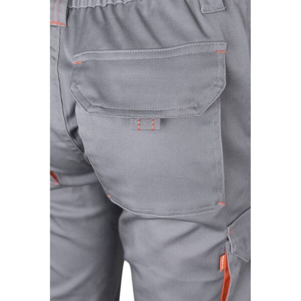 VL FIDES. Two-tone, multi-pocket stretch trousers (240g/m²), in cotton (46%), EME (38%) and polyester (16%)