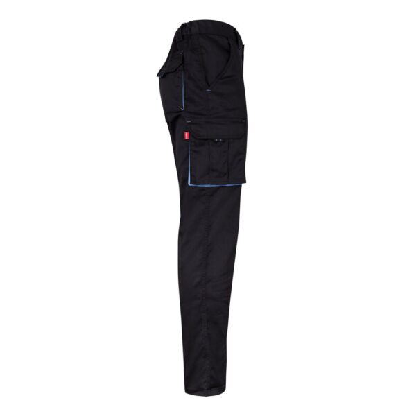 VL FIDES. Two-tone, multi-pocket stretch trousers (240g/m²), in cotton (46%), EME (38%) and polyester (16%)