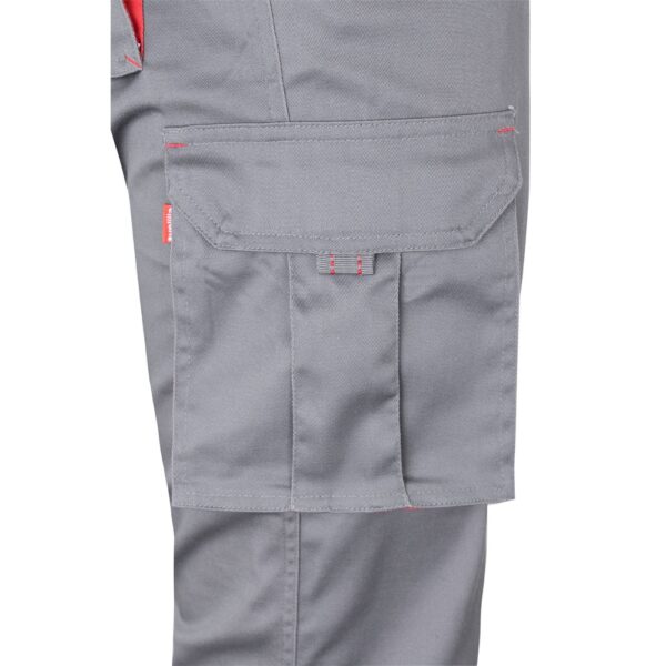 VL FIDES. Two-tone, multi-pocket stretch trousers (240g/m²), in cotton (46%), EME (38%) and polyester (16%)