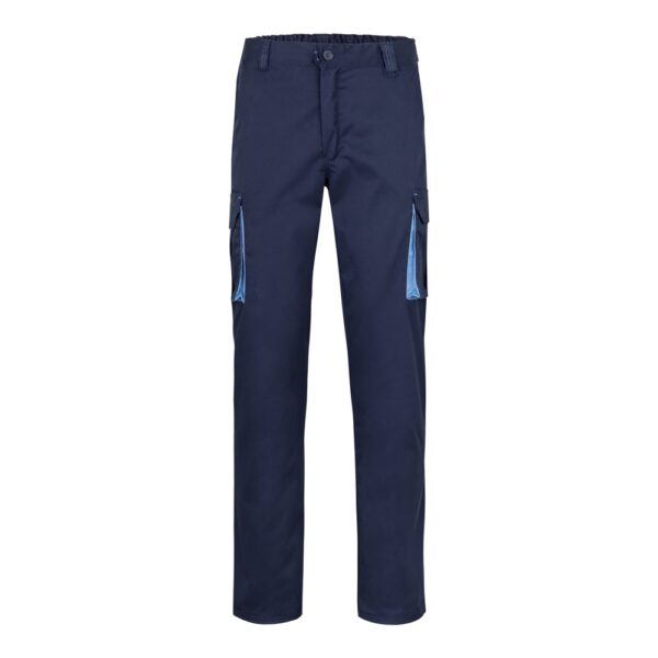 VL FIDES. Two-tone, multi-pocket stretch trousers (240g/m²), in cotton (46%), EME (38%) and polyester (16%)