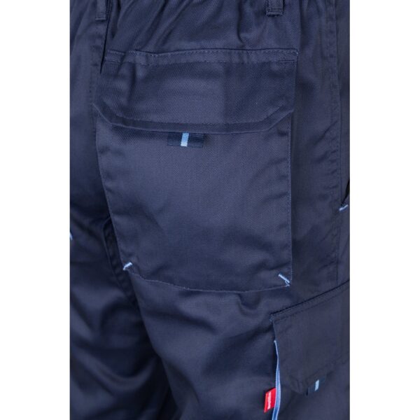 VL FIDES. Two-tone, multi-pocket stretch trousers (240g/m²), in cotton (46%), EME (38%) and polyester (16%)
