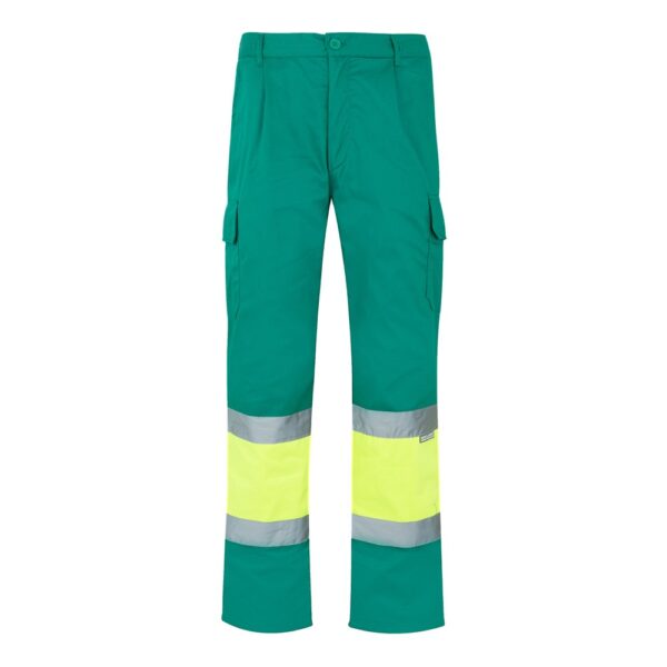 VL ATHENA. Two-tone twill trousers (210g/m²), lined, multi-pocket, in cotton (20%) and polyester (80%)