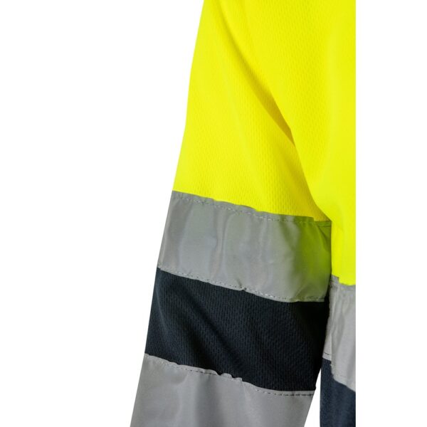 36067_204-f VL VULCAN. Two-tone bird-eye polo shirt (160g/m²) with long sleeves, in polyester (100%)