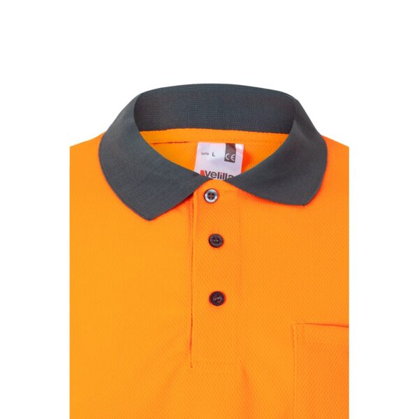 36067_217-e VL VULCAN. Two-tone bird-eye polo shirt (160g/m²) with long sleeves, in polyester (100%)