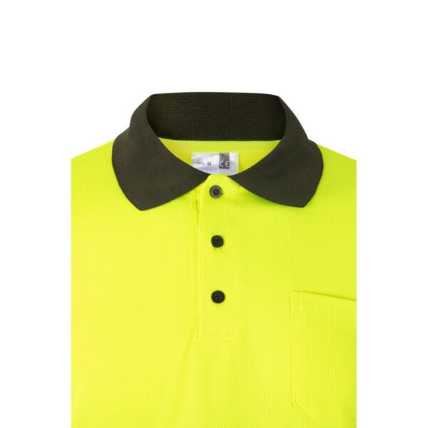 36067_219-e VL VULCAN. Two-tone bird-eye polo shirt (160g/m²) with long sleeves, in polyester (100%)