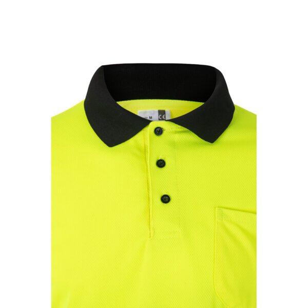 36069_203-e VL VULCAN LARGE. Two-tone bird-eye polo shirt (160g/m²) with long sleeves, in polyester (100%)