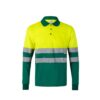 36069_209 VL VULCAN LARGE. Two-tone bird-eye polo shirt (160g/m²) with long sleeves, in polyester (100%)